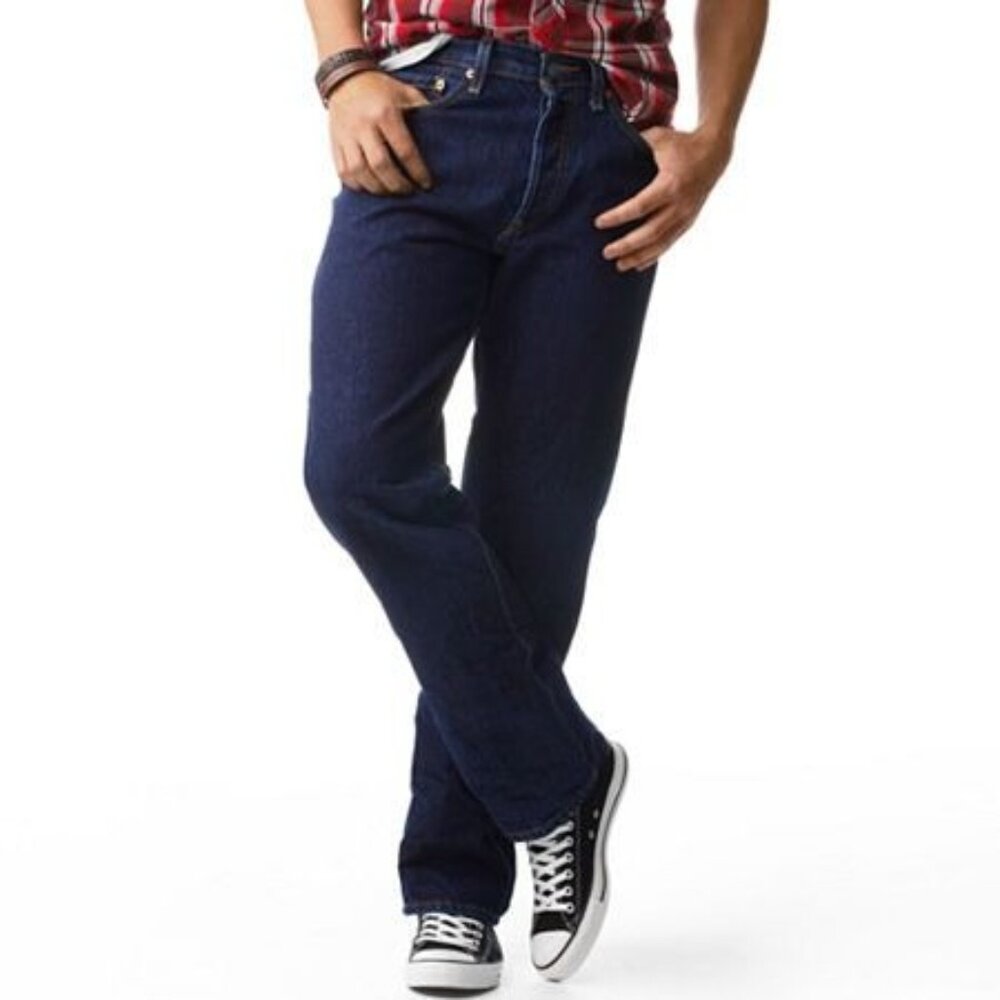 Levis 60x30 Mens Big Tall 505 Original-Fit Non-Stretch Jeans Dark Stonewash‎ NWT